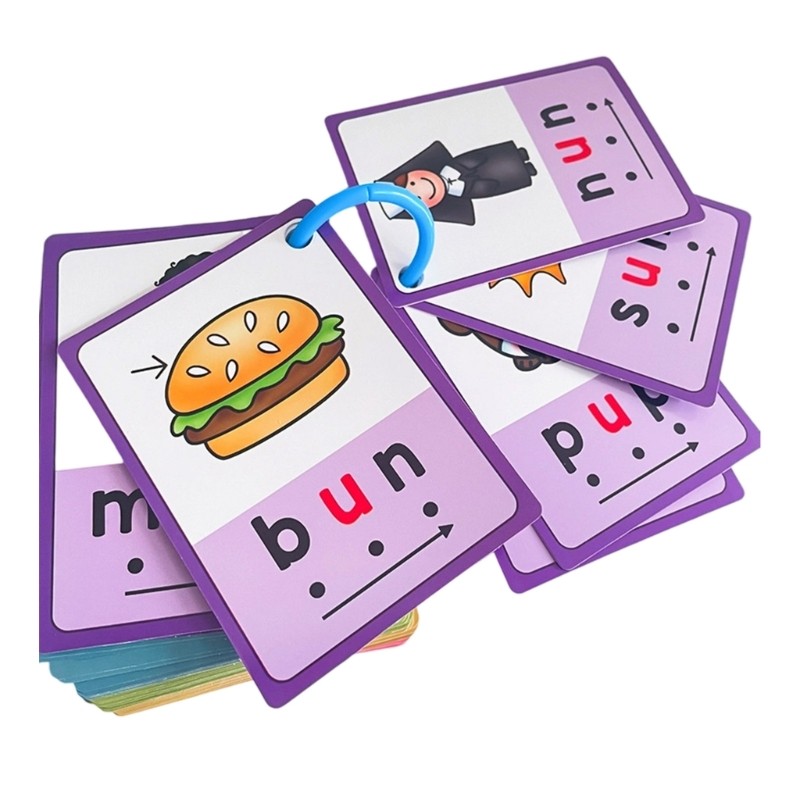 Doublebuy Phonics Flash Cards Đồ chơi giáo dục Phonics Thẻ học tập để học tiếng Anh