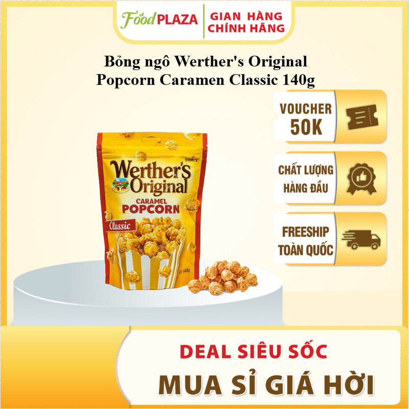 WERTHER’S ORIGINAL – Bỏng ngô giòn với lớp phủ kem và caramel 74% – 140g
