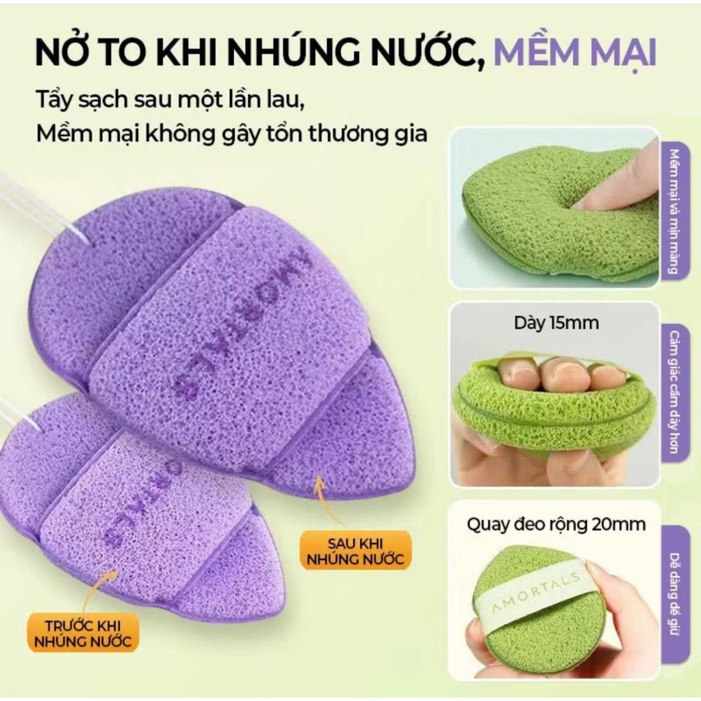 Bông Mút Rửa Mặt Bọt Biển AMORTALS Chính Hãng | BigBuy360 - bigbuy360.vn