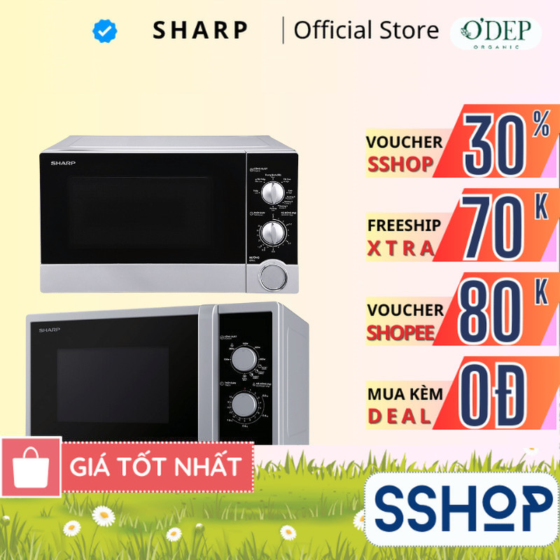 Lò vi sóng cơ có nướng Sharp 23 lít 1000W Chính hãng R-G322VN-S - BẢO HÀNH 15 THÁNG - SSHOP SSA