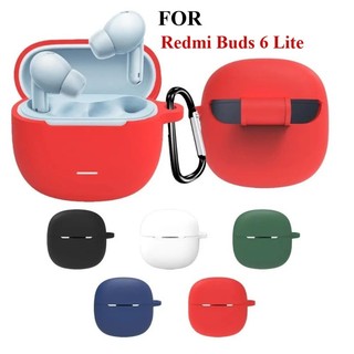 Ốp Lưng Mềm Silicon Cho Redmi Buds 6 Lite Tai nghe không dây Vỏ Chống Sốc Có Móc Hộp Tai Nghe