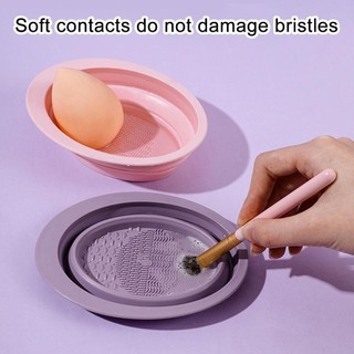 Bàn chải trang điểm làm sạch silicone gấp rửa bát bột lưới trứng puff làm sạch dụng cụ làm đẹp h9s0