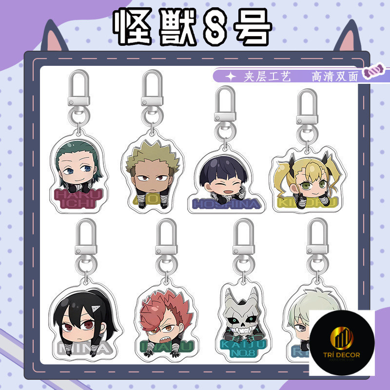 Kaiju 8 Gou Anime Móc Khóa Hoshina Soshiro Acrylic Móc Chìa Khóa Furuhashi Iharu Vòng Chìa Khóa Túi 