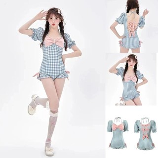 Mới Một Mảnh Đồ Bơi Mùa Xuân Nóng Cho Nữ Lưng Phong Cách Nhật Bản Cô Gái Dễ Thương Với Ngực Nhỏ Che Bụng Giảm Béo Đồ Bơi