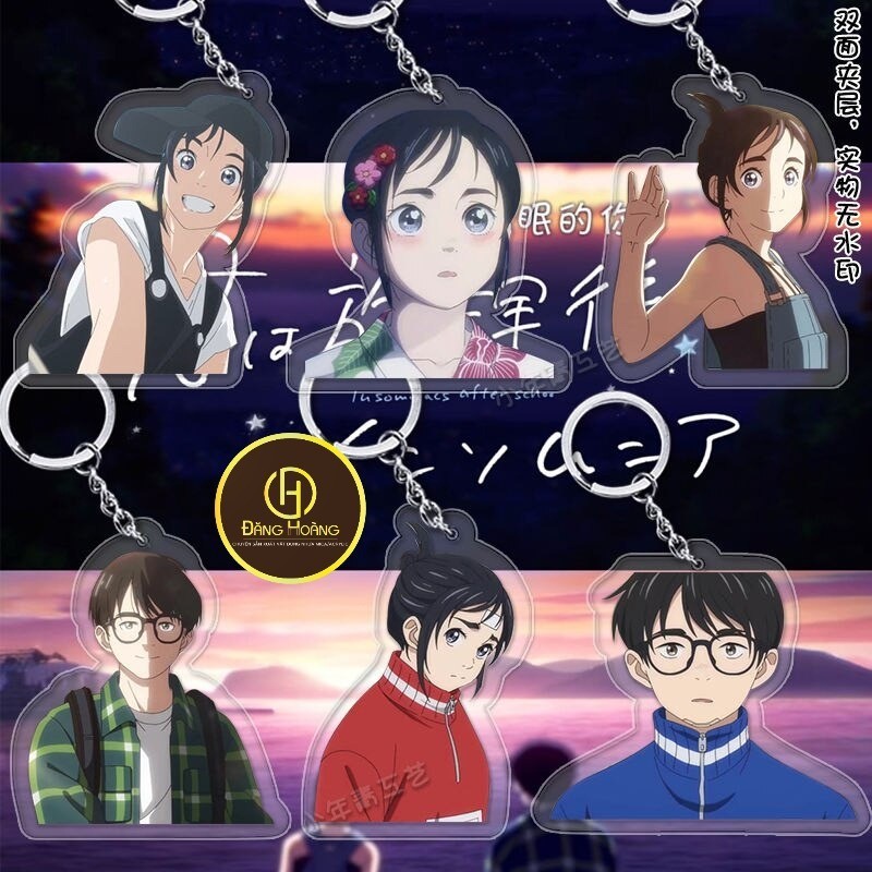Móc khoá Insomniacs After School Nakami Ganta Magari Isaki nhựa Acrylic hai mặt, in hình các nhân vậ
