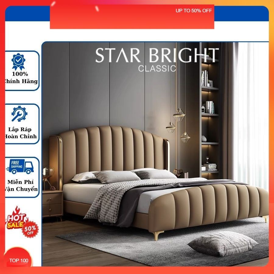 Giường ngủ bọc nệm 1m6x2m, 1m8x2m Cao Cấp . Có Đặt Màu sắc