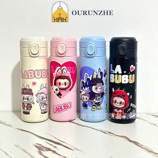 Ourunzhe Hot labububupu hoạt hình giữ nhiệt cốc raub dung tích lớn khóa cốc hoạt hình 304 thép không gỉ cốc đậu bản sao