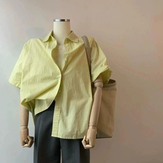 Yuewen Vàng Chính Hãng Áo Đeo Vai Nữ Mùa Hè Cổ Áo polo Rời Tay Ngắn Áo Sơ Mi Nguyên Chất Cotton Top