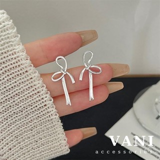 TS1171 - Khuyên Tai Nơ Thắt Rũ Cao Thấp - Vani Store