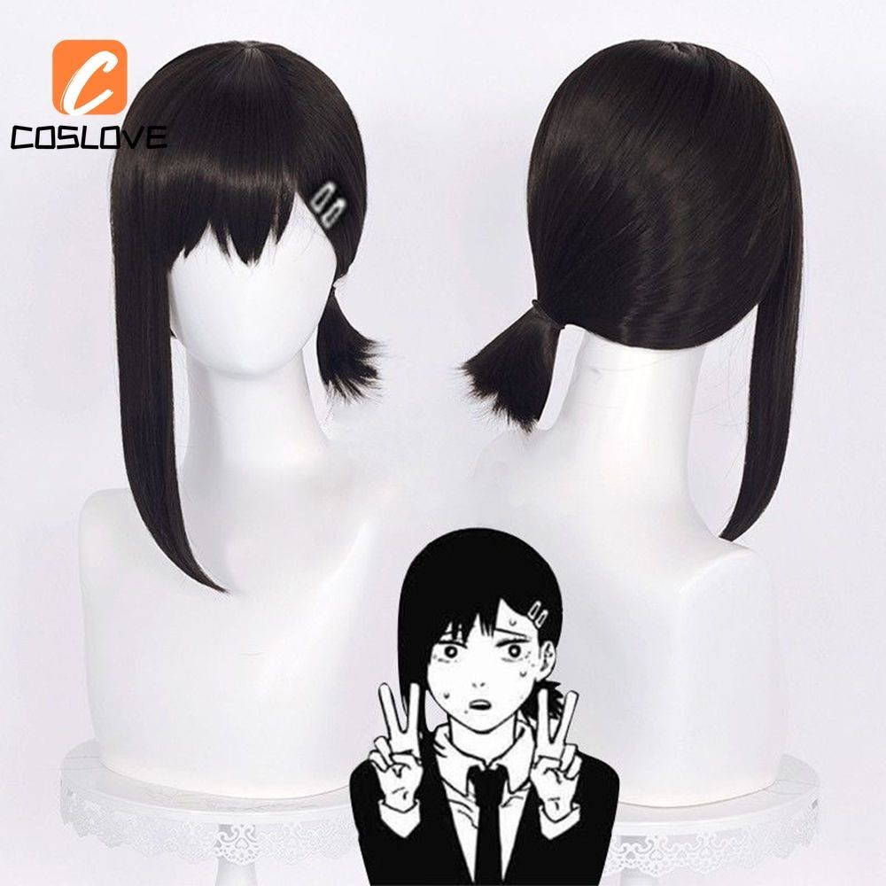 Anime Cưa Xích Người Higashiyama Kobeni Cosplay Tóc Giả Phù Hợp Với Cô Gái Cosplay Tóc Ngắn Đen Ngườ