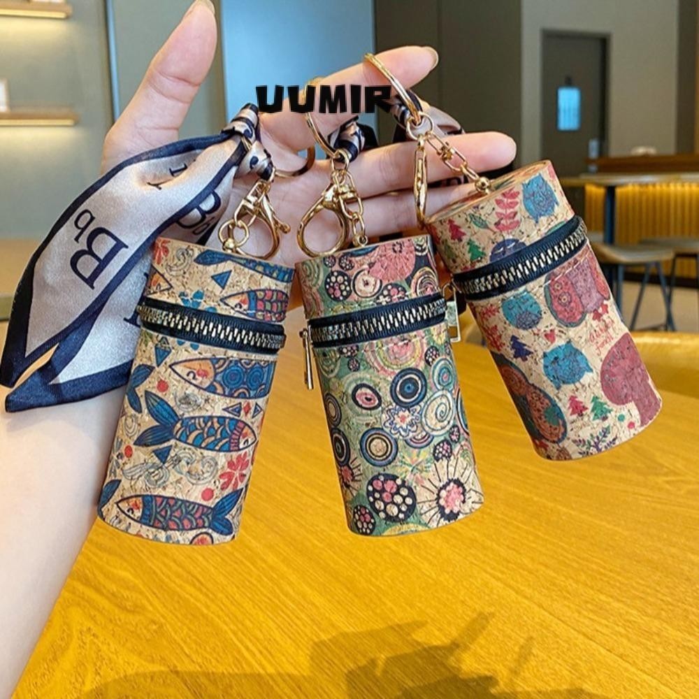 UUMIR Túi Son Môi Mini, Ví Đựng Tiền Xu In Hình Cổ Điển PU, Nhỏ Gọn Phong Cách Tiền Cũ Nhẹ Sang Trọng Túi Chìa Khóa Di Động Đa Năng