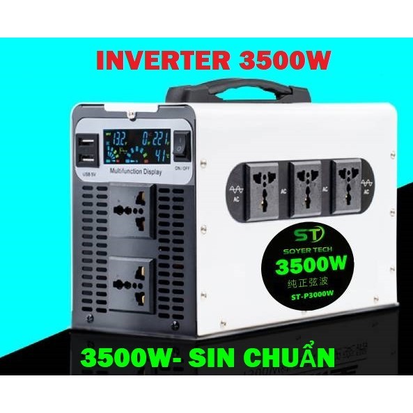 Bộ chuyển đổi điện Sin Chuẩn 24V-3500W-SOYER TECH -Bộ Đổi Nguồn 24V sang 220V Sin Chuẩn 24V-STN-3500