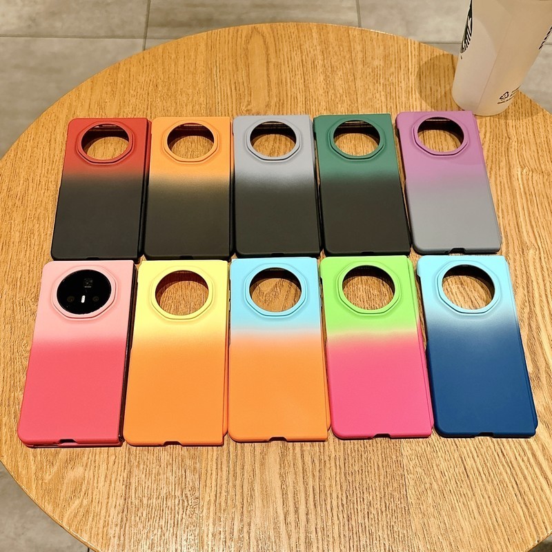 Dành Cho Honor Magic V3 V5 V 5 Vỏ Cảm Giác Da Gradient PC Cứng Flip Case Cho Huawei Honor Magic V5 V