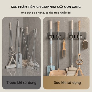 Móc treo cây lau nhà treo tường Móc treo chổi có móc tiện lợi
