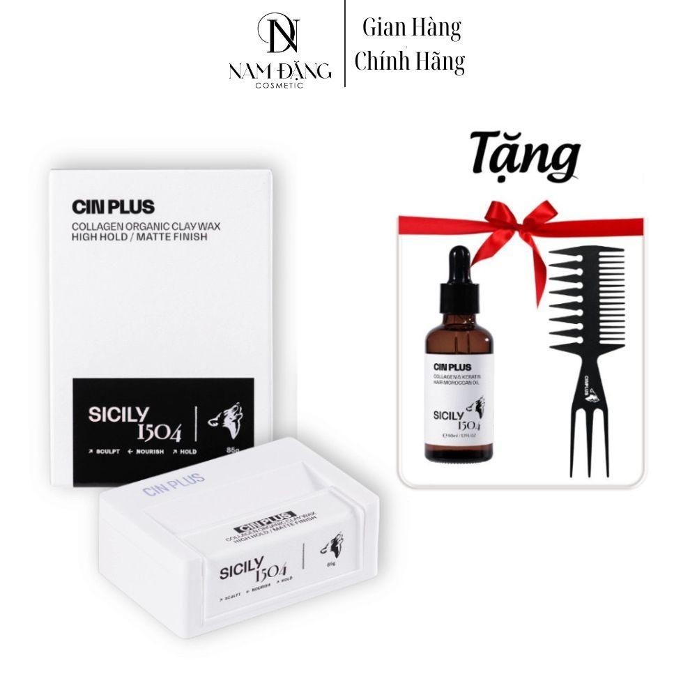 Sáp vuốt tóc SICILY CINPLUS Clay Wax 85g - Sản phẩm tạo kiểu tóc mờ độ giữ nếp cao phù hợp với nhiều loại tóc