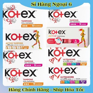 [CÓ CHE TÊN] Băng Vệ Sinh TAMPON Kotex các size - Hàng Châu Âu