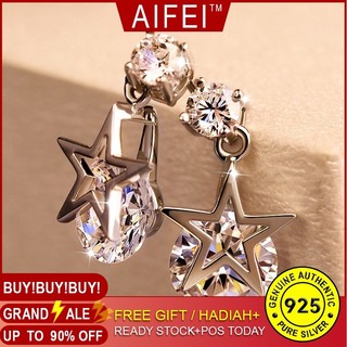 Khuyên Tai Ngôi Sao Đính Đá Zircon Phong Cách Hàn Quốc