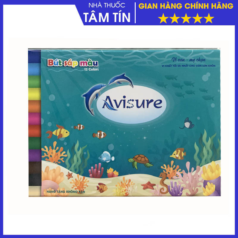 Hộp bút sáp Avisure 12 màu đáng yêu dành cho bé