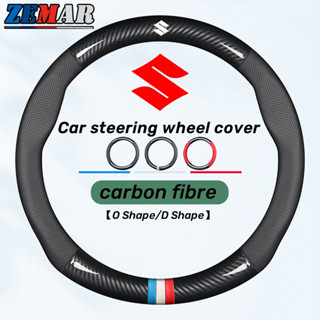 Suzuki Sợi Carbon Họa Tiết Vô Lăng Bao Chống Trơn Trượt Bọc Lái Stering Dành Cho Xe Suzuki ERTIGA XL7 Swift SX4 S-cross Jimny Grand Vitara APV Brezza Ignis Wagon R