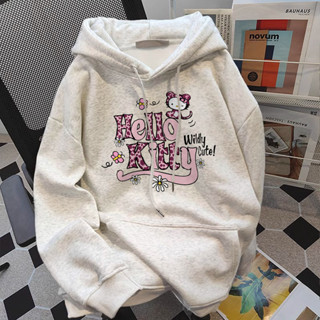 Áo hoodie nữ form rộng dày local brand Salmo áo khoác hello kitty mùa thu đông áo dài tay