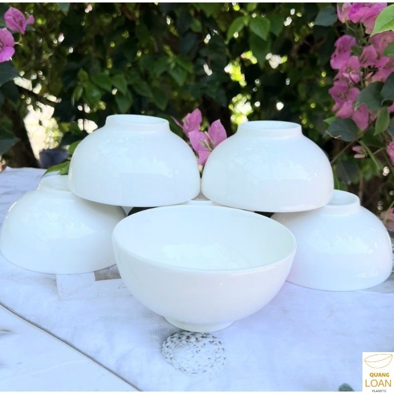 Bộ 10 chén sứ trắng trơn size 11cm, bộ 10 bát ăn cơm, chén ăn cơm