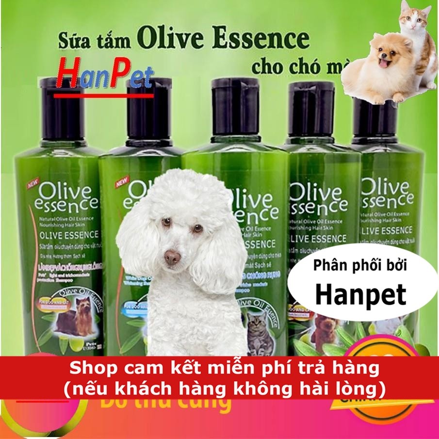 OLIVE 450ml Sữa tắm chó mèo tinh dầu ô liu (4 loại) dành cho mọi loại chó mèo