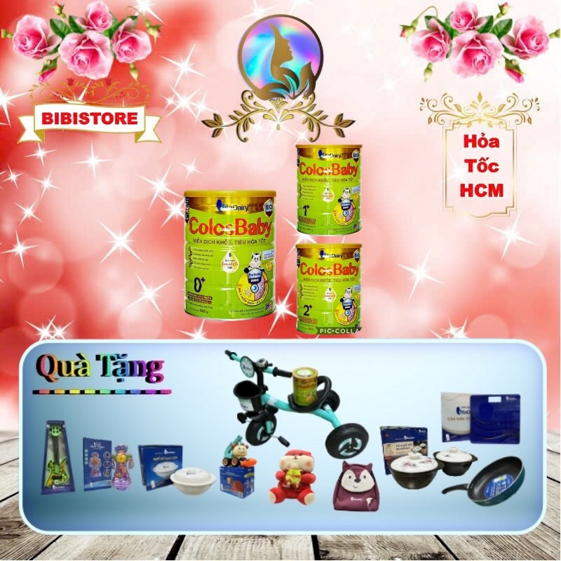 [Có Tích Điểm, Date Mới] Sữa Colosbaby BIO 0+, 1+, 2+ 800gr (BIBISTORE, Có Quà Tặng)