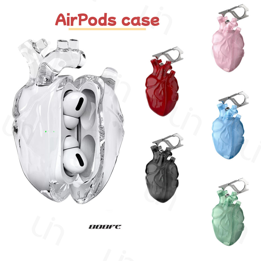 Hộp đựng tai nghe Heart Airpodspro2 Vỏ bảo vệ silicon lỏng 808FC Vỏ tai nghe airpod3 trong suốt Thiết kế ban đầu