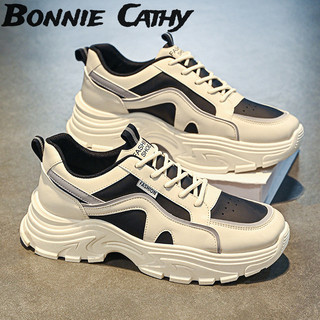  Giày Bonnie Cathy.Nam. Giày trắng mới đế dày và tăng chiều cao. Giày thể thao đế dày thoải mái thoáng khí hợp thời trang phù hợp với mọi phong cách. Giày bố thông thường 