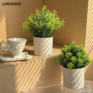 Jurhomie Chậu Cây Nhỏ, Trang Trí Nhà Cửa Cây Nhân Tạo Mini Cây Cảnh, Máy Tính Để Bàn Trang Trí Nhựa Hoa Giả Chậu Văn Phòng