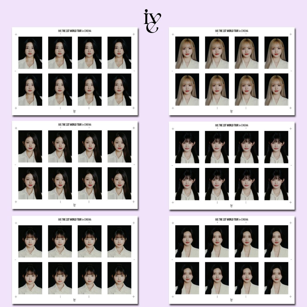 Kpop IVE THE 1ST WORLD Tour in CINEMA Tour ID Ảnh One Inch Photo Headshot