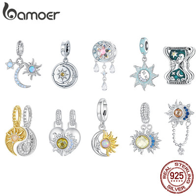 Bamoer Bạc 925 Mặt Dây Chuyền Mặt Trời Trăng Mặt Dây Chuyền Phụ Kiện Series Vòng Tay Nữ Quà Tặng