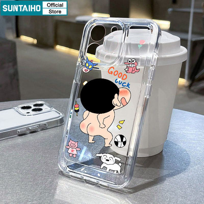 Ốp Điện Thoại Suntaiho Ngộ nghĩnh Hoạt Hình Dễ Thương Bé Trai Cô Gái Cặp Đôi Họa Tiết TPU Trong Suốt Mềm Cao Cấp Vỏ Chống Sốc Cho IPhone 11 12 13 14 15 16 Pro Max IP 7 8 Plus Iphon X XS XR Xs Max