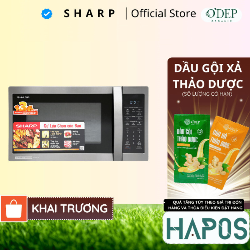 Lò vi sóng Inverter Sharp 28 Lít Chính hãng 1100W, giá tốt có trả góp, tiết kiệm điện R-G728XVN-BST 