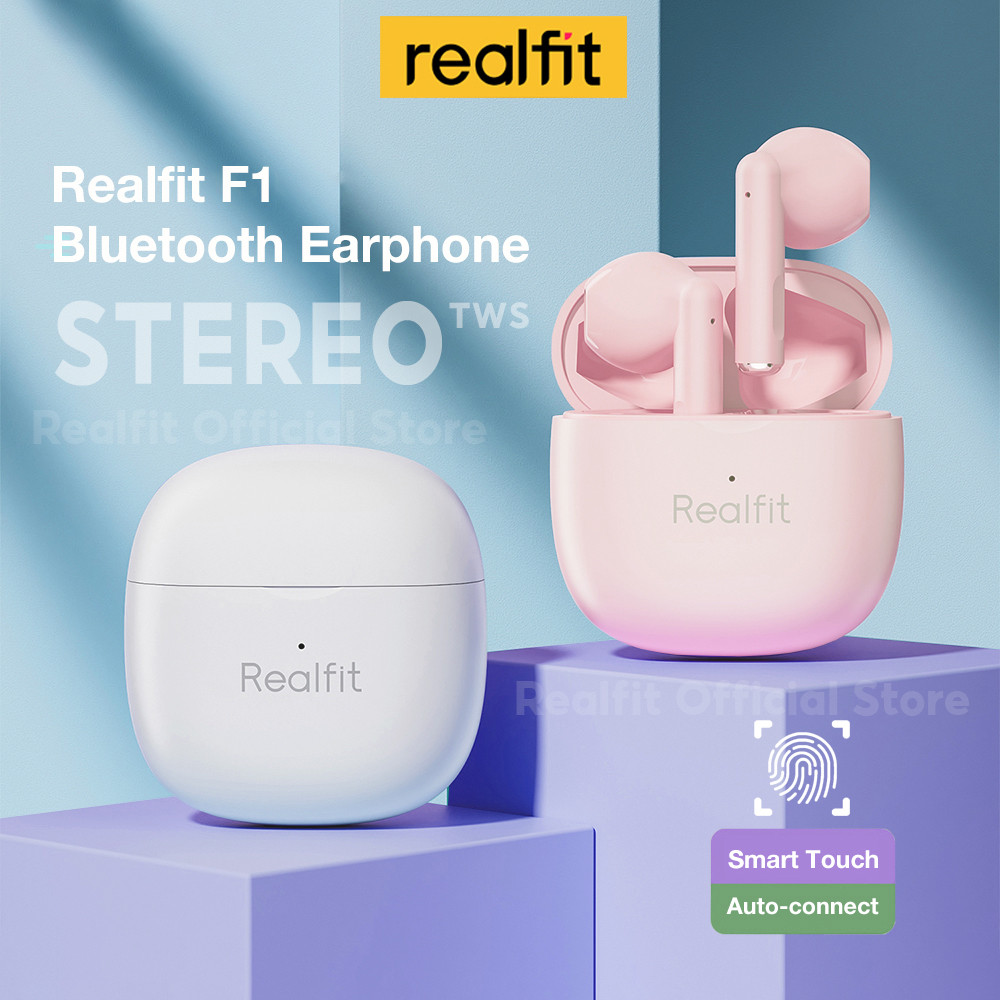 Tai nghe Bluetooth Realfit F1TWS Tai nghe chơi game thể thao không dây Mini có Mic Gọi Video