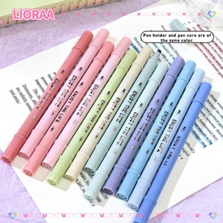 LIORA‌Bộ Highlighter 4 màu / bộ, Bút huỳnh quang bảo vệ mắt hai đầu, Dụng cụ Graffiti sáng tạo Văn phòng phẩm Mark Key Points Planner Pen Gift