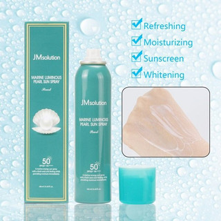 Xịt Chống Nắng Toàn Thân JM Solution Luminous Sun Spray Làm Dịu Da, Nâng Tone Da Màu Xanh Ngọc Trai 180ML - Jron Beauty