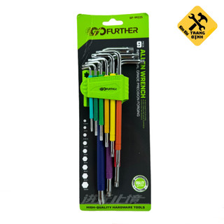 Bộ 9 chìa lục giác hoa thị đa năng 7 MÀU Gofuther Thép S2 không rỉ sét, chống vặn xoắn, bộ lục giác bông mai