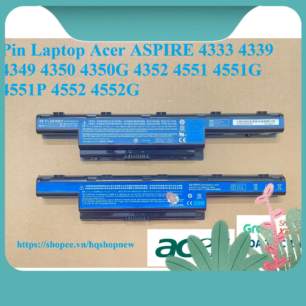 ⚡️ Pin  Acer ASPIRE 4333 4339 4349 4350 4350G 4352 4551 4551G 4551P 4552 4552G