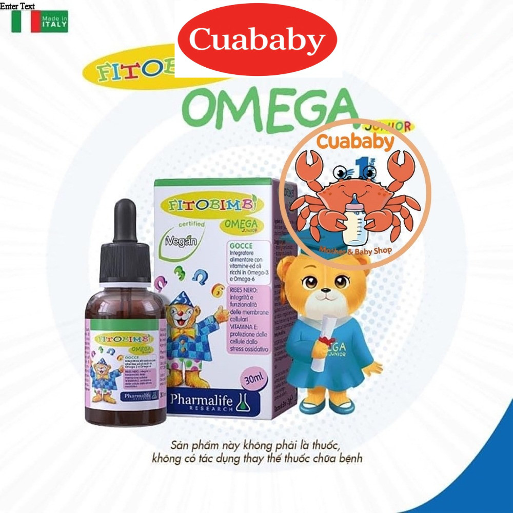 Siro FITOBIMBI OMEGA JUNIOR Omega chai 30ml Hỗ Trợ Phát Triển Não Bộ, Tốt Cho Mắt - CuaBaby