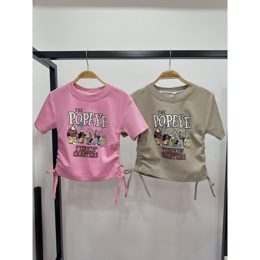 Áo babytee Popeyes rút eo bé gái