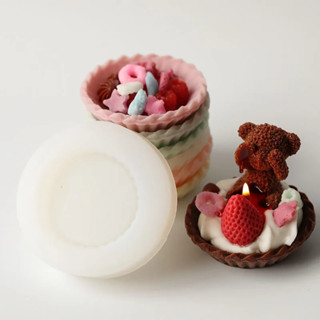 Tự Làm Kem Glaze Bánh Nến Khuôn Bánh Donut Trang Trí Vòng Tròn Khuôn Silicon Sô Cô La Bánh Quy Khuôn Nhựa Khuôn Trang Trí Bánh Dụng Cụ