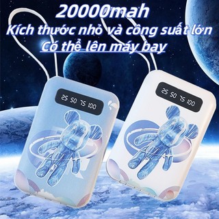 Sạc dự phòng mini,Pin dự phòng 20000mah ,cục sạc dự phòng nhỏ gọn và được trang bị 4 dây cáp sạc