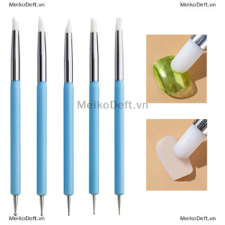 Meikodeft 5 Chiếc Silicon Móng Tay Nghệ Thuật Chấm Bút Kim Cương Giả Aplicator Hai Đầu Tay Cầm Bằng Nhựa Làm Móng Tay Emboss Khắc Ba Lan Điêu Khắc Dụng Cụ VN