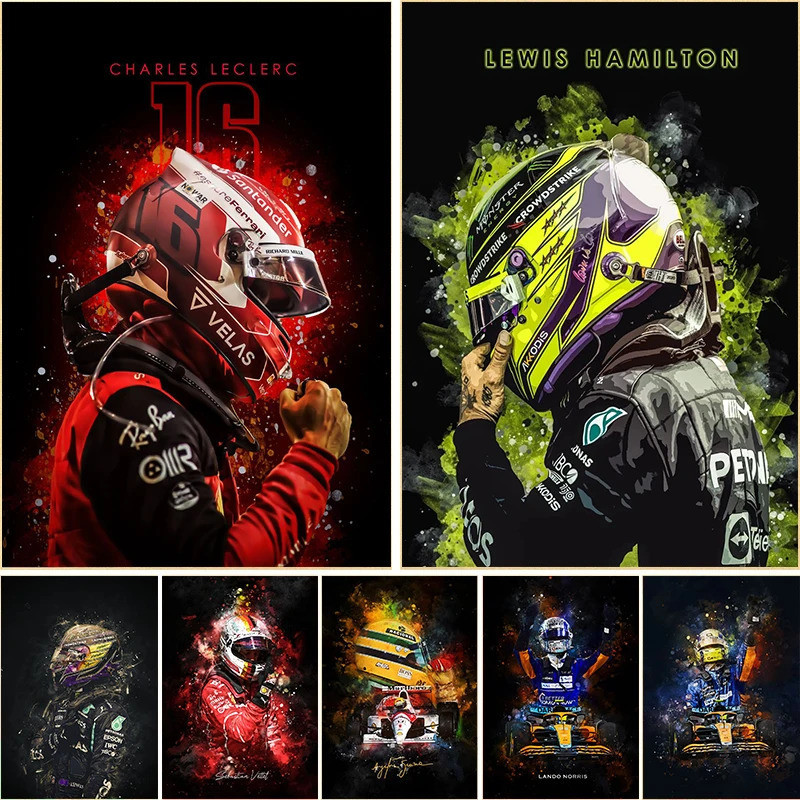 F1 Formula 1 Racer Legend Lewis Hamilton Poster canvas Tranh Màu Nước Thẩm Mỹ Treo Tường Nghệ Thuật 