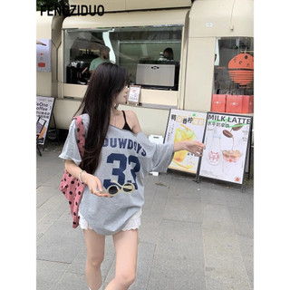 FENGZIDUO áo phông áo thun nữ croptop baby tee Fashion Hàn Phong phổ biến xu hướng WCS2470GEI 29Z240716