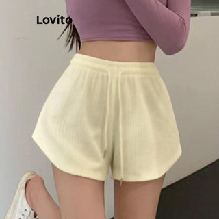Lovito Quần short thể thao dây rút trơn kiểu dáng thể thao cho nữ LNL56270