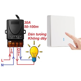 Công tắc dán tường điều khiển từ xa RF433 không dây, công tắc điều khiển từ xa rf