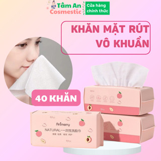 Khăn Lau Mặt Dùng 1 Lần Dạng Rút, Gói 50 Khăn Siêu Tiết Kiệm Animerry, Rút Đào