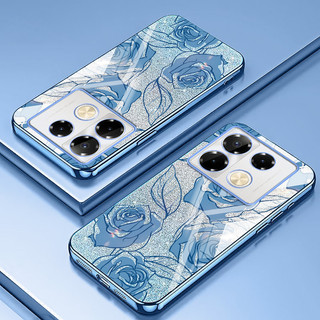 Ốp lưng Infinix Note 40 4G Note 40 Pro Plus 4G 5G Note 40 Pro + 5G X6853 X6850 X6851B X6851 Vỏ điện thoại trong suốt họa tiết hoa hồng toàn màn hình